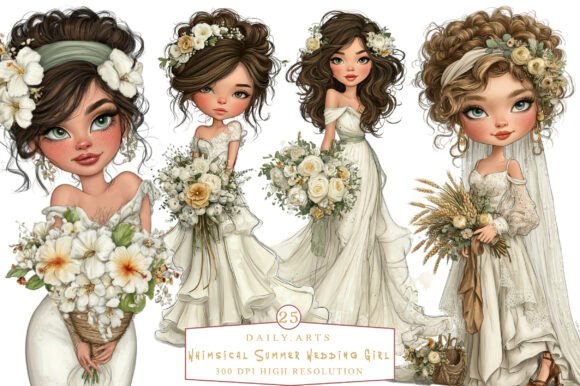 Download Whimsical Summer Wedding Girl Clipart - Premium Resources