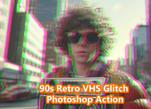 Download 90s Retro VHS Glitch Photoshop Action - Photos Collection