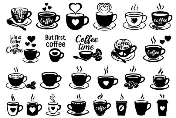 Download Coffee Cup Silhouette SVG Bundle - Coffee Collection